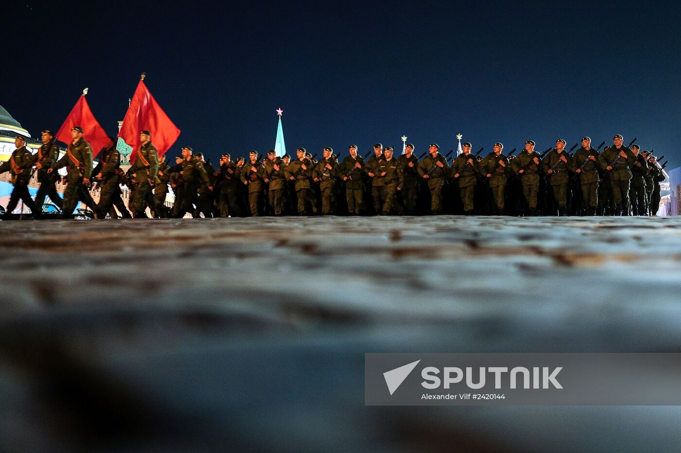 Victory Day Parade rehearsal on Red Square in Moscow