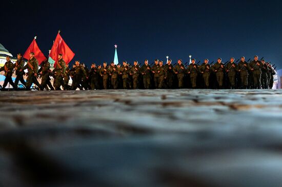 Victory Day Parade rehearsal on Red Square in Moscow