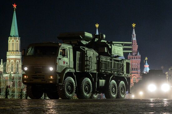 Victory Day Parade rehearsal on Red Square in Moscow