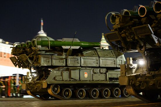 Victory Day Parade rehearsal on Red Square in Moscow