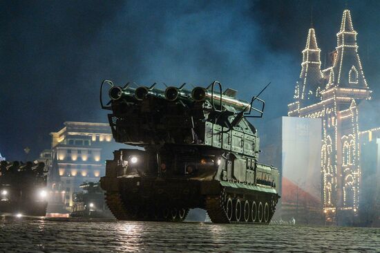 Victory Day Parade rehearsal on Red Square in Moscow