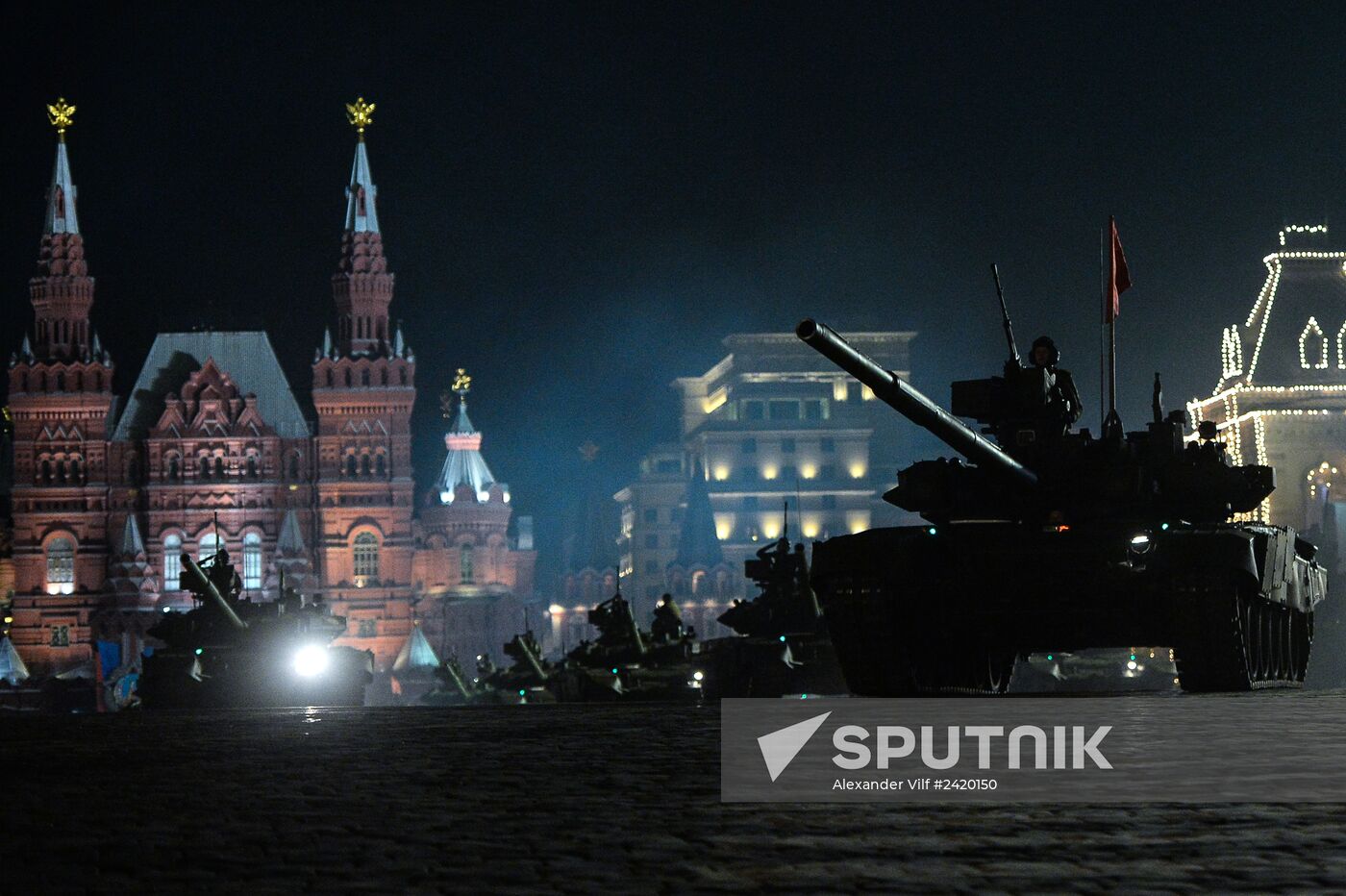 Victory Day Parade rehearsal on Red Square in Moscow