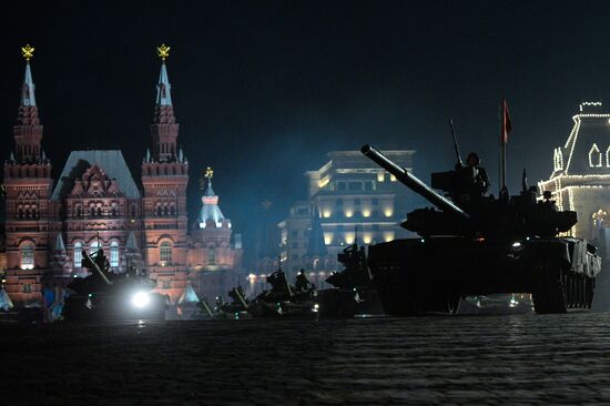 Victory Day Parade rehearsal on Red Square in Moscow