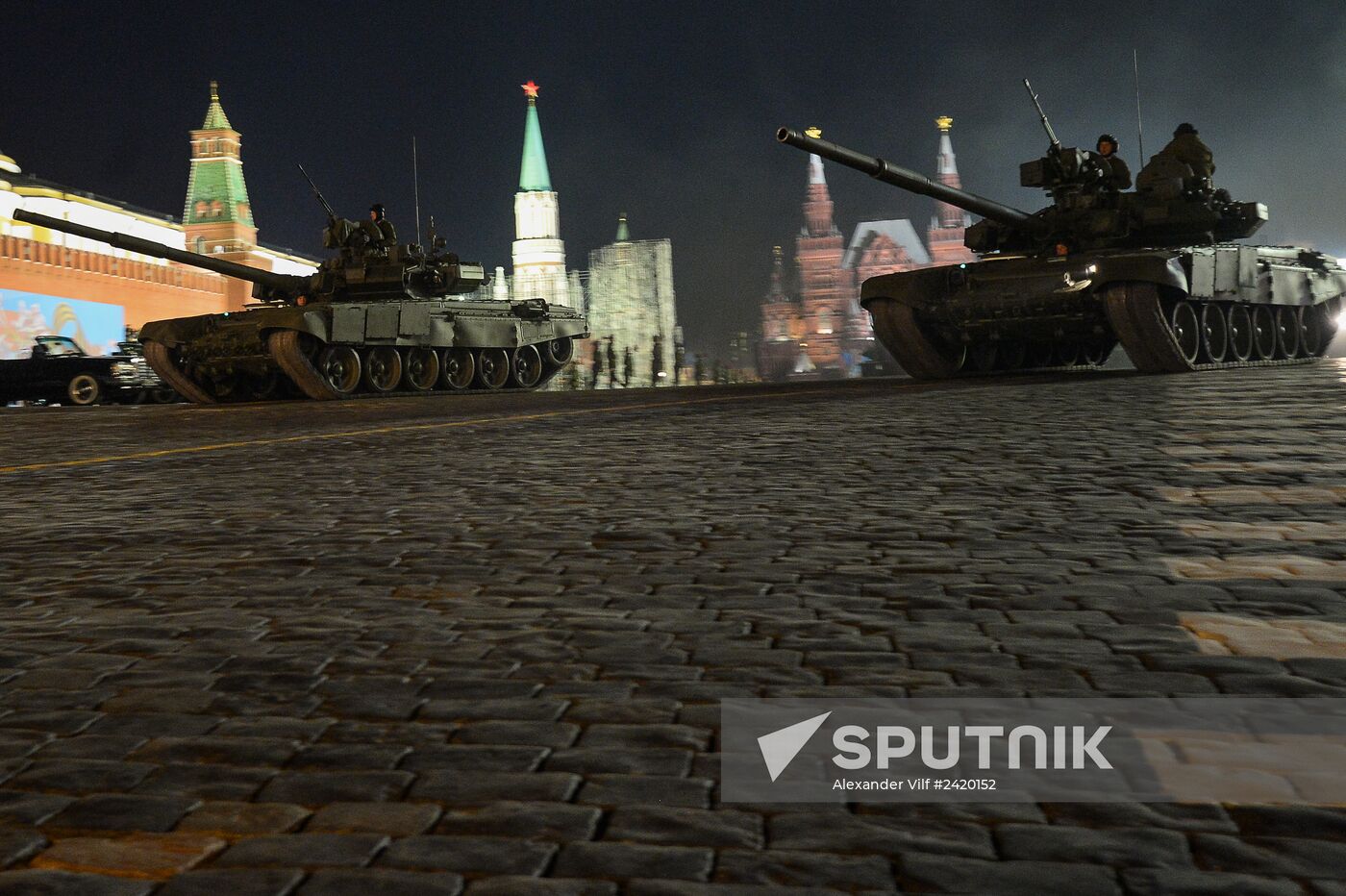 Victory Day Parade rehearsal on Red Square in Moscow