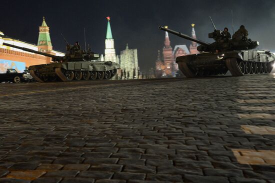 Victory Day Parade rehearsal on Red Square in Moscow