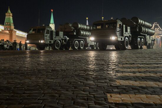 Victory Day Parade rehearsal on Red Square in Moscow