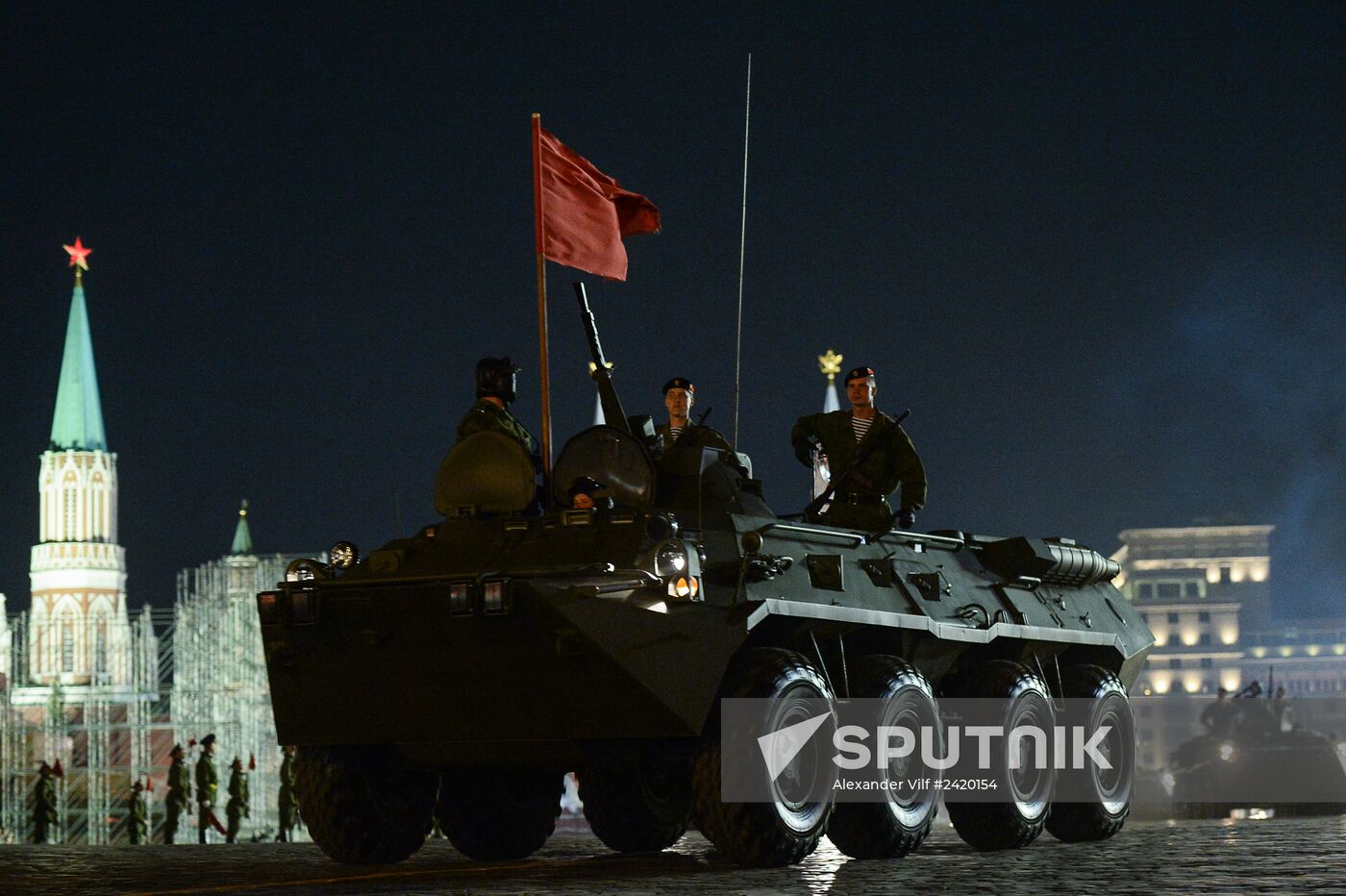 Victory Day Parade rehearsal on Red Square in Moscow