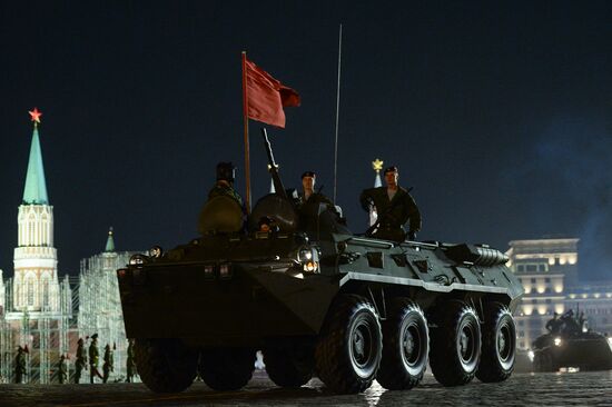 Victory Day Parade rehearsal on Red Square in Moscow