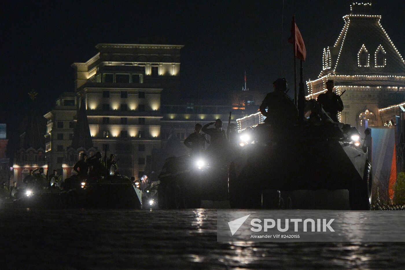 Victory Day Parade rehearsal on Red Square in Moscow