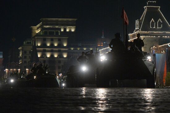 Victory Day Parade rehearsal on Red Square in Moscow