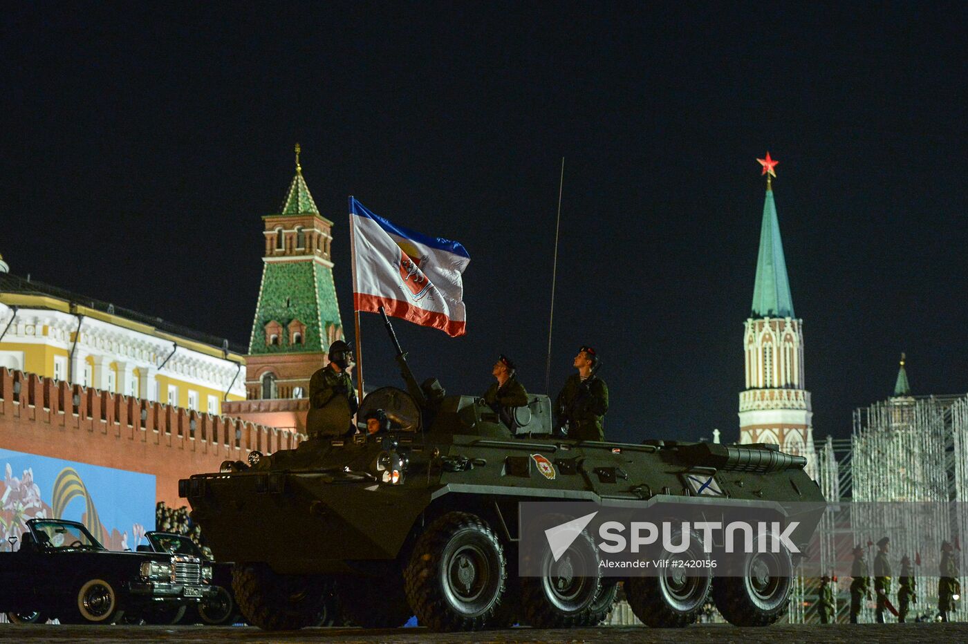 Victory Day Parade rehearsal on Red Square in Moscow