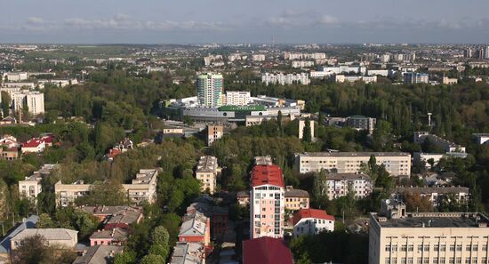 Consecrating Crimean territory from an Emergencies Ministry helicopter