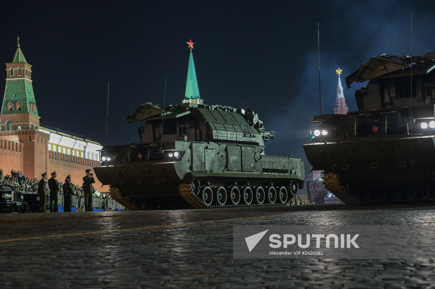 Victory Day Parade rehearsal on Red Square in Moscow