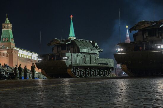Victory Day Parade rehearsal on Red Square in Moscow