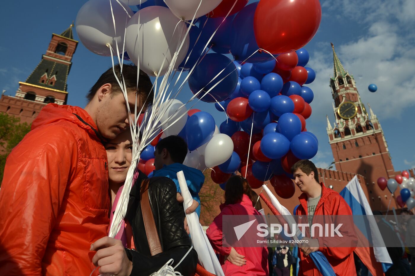 May Day trade unions' demonstration on Red Square