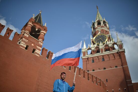 May Day trade unions' demonstration on Red Square