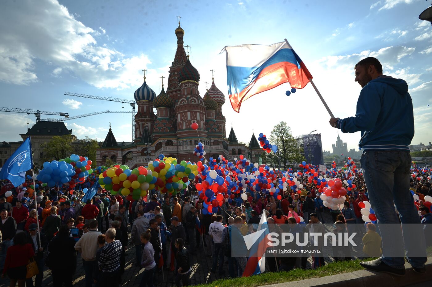 May Day trade unions' demonstration on Red Square