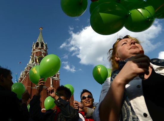 May Day trade unions' demonstration on Red Square