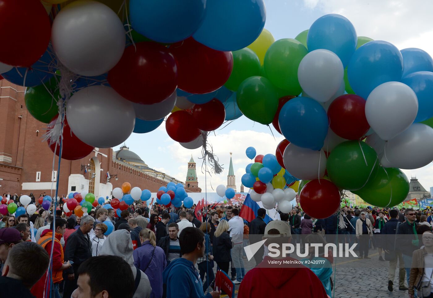 May Day trade unions' demonstration on Red Square