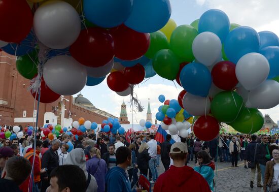 May Day trade unions' demonstration on Red Square