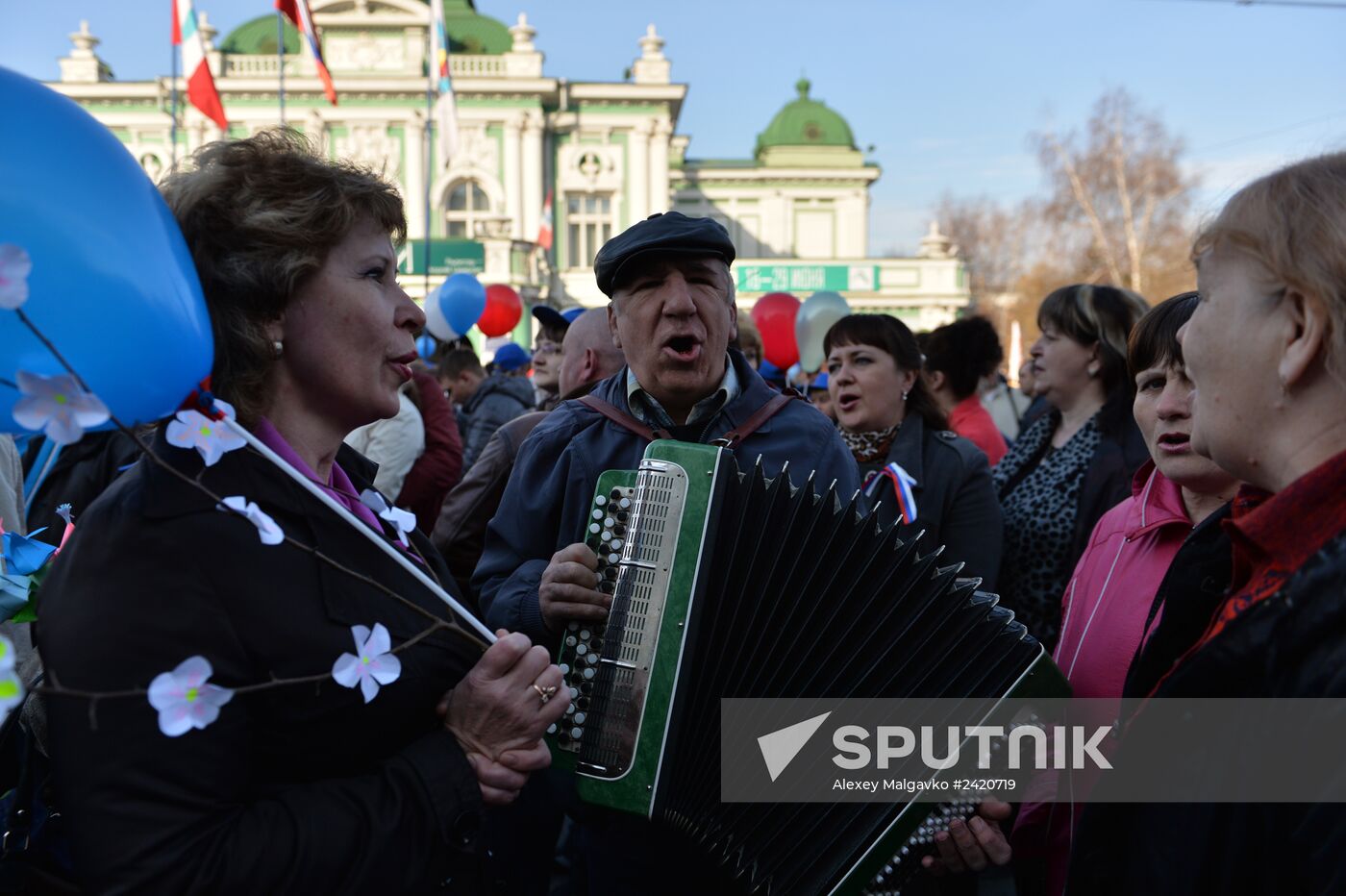 May Day processions in Russian regions