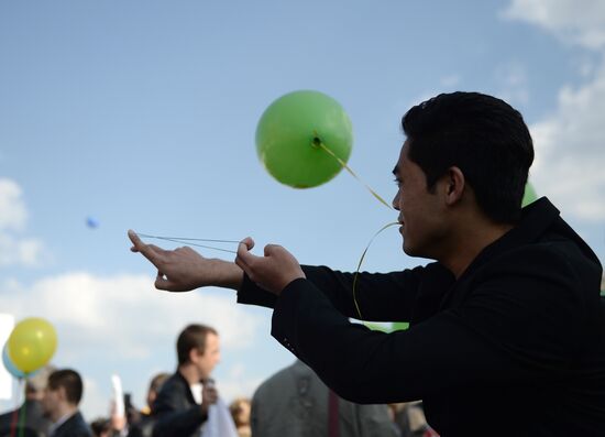 May Day trade unions' demonstration on Red Square