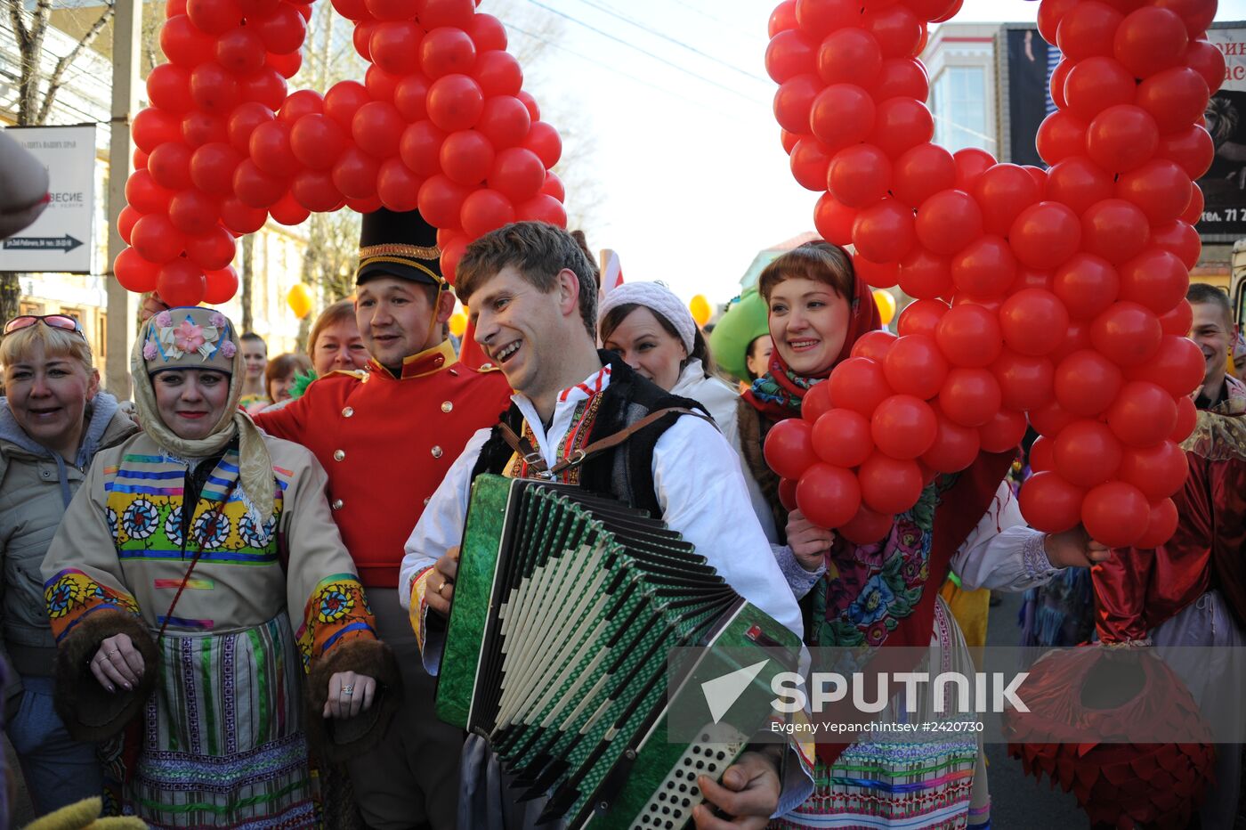 May Day processions in Russian regions