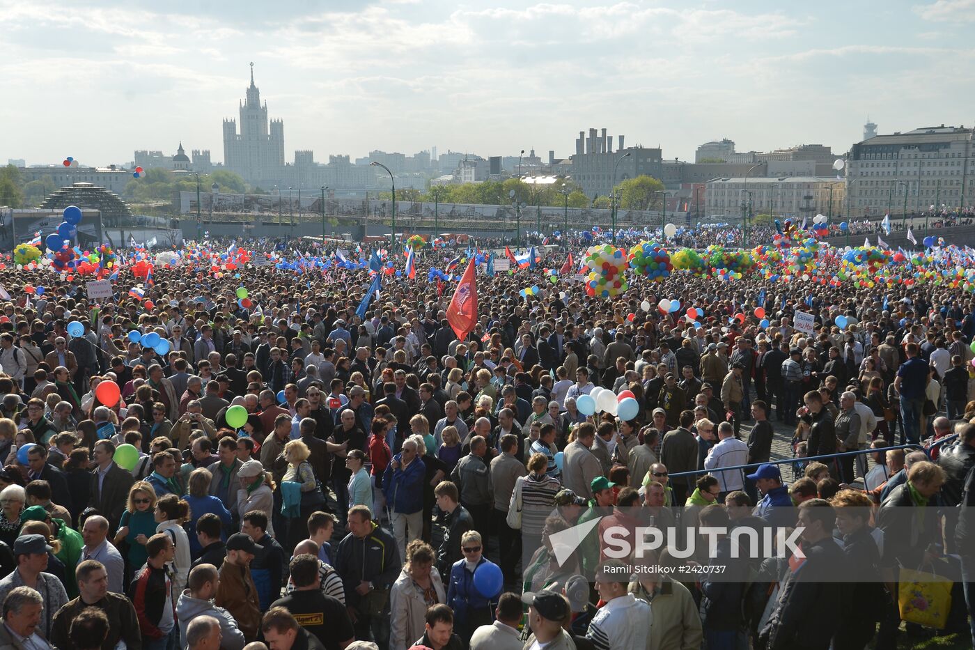 May Day trade unions' demonstration on Red Square