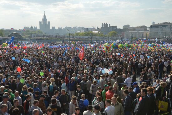 May Day trade unions' demonstration on Red Square