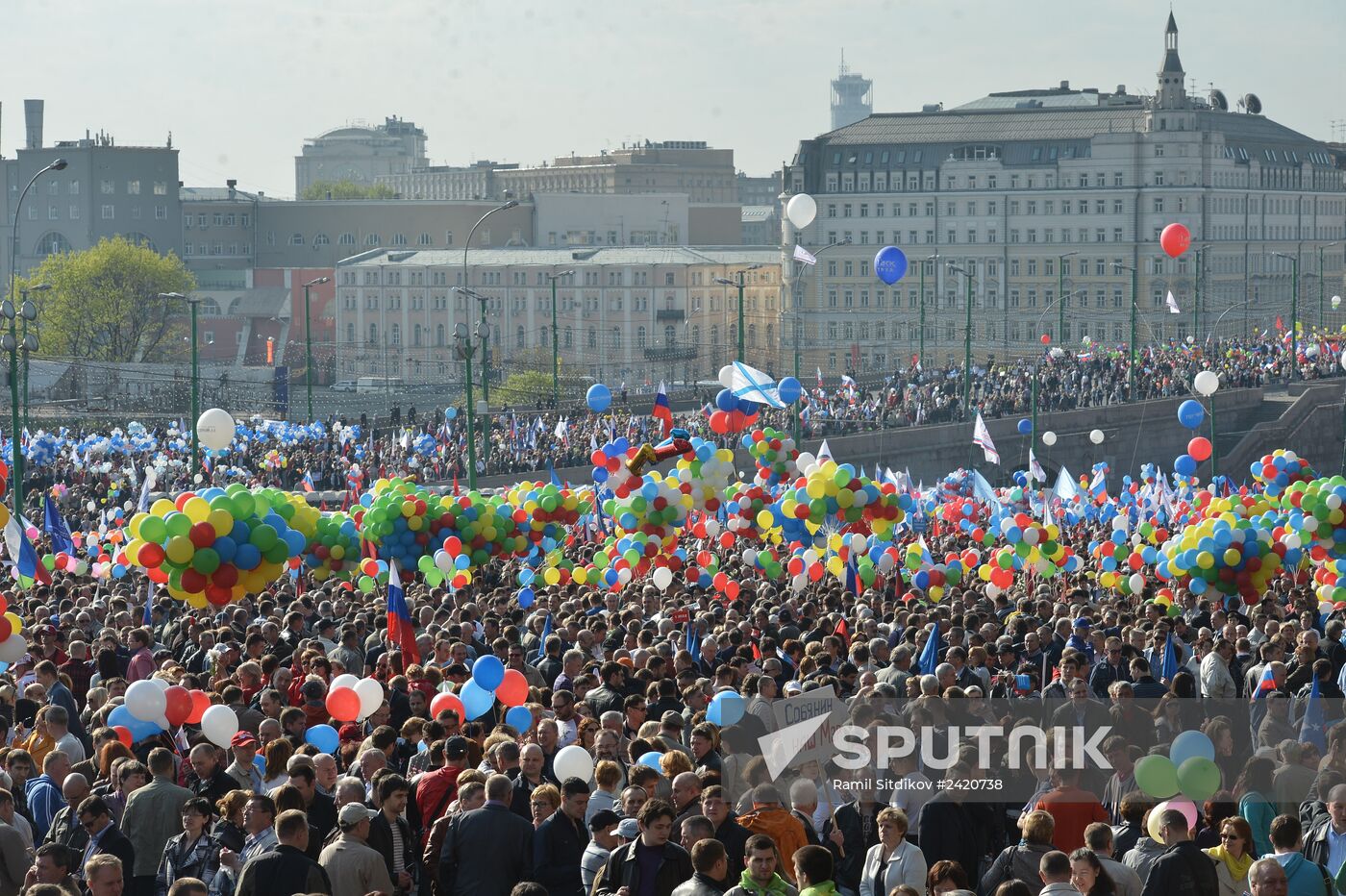 May Day trade unions' demonstration on Red Square