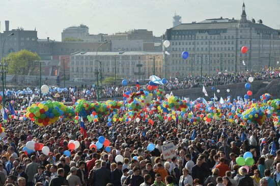 May Day trade unions' demonstration on Red Square