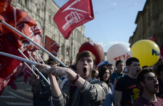 May Day trade unions' demonstration on Red Square