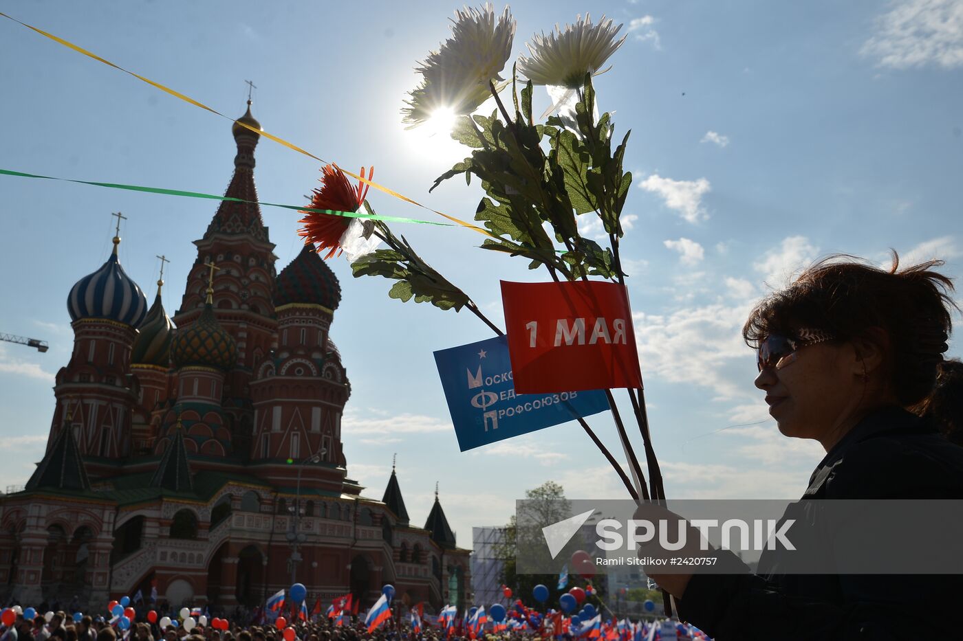 May Day trade unions' demonstration on Red Square