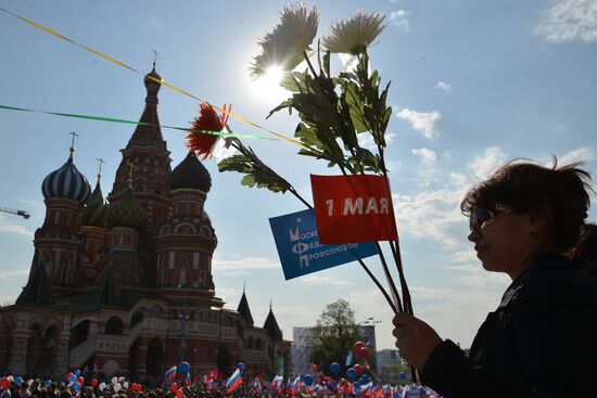 May Day trade unions' demonstration on Red Square
