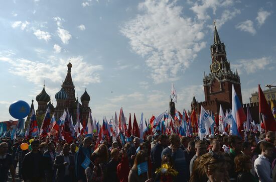 May Day trade unions' demonstration on Red Square