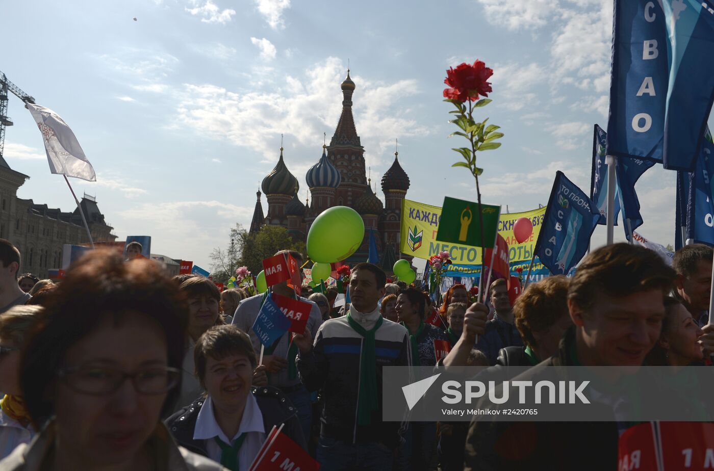 May Day trade unions' demonstration on Red Square