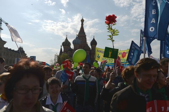 May Day trade unions' demonstration on Red Square