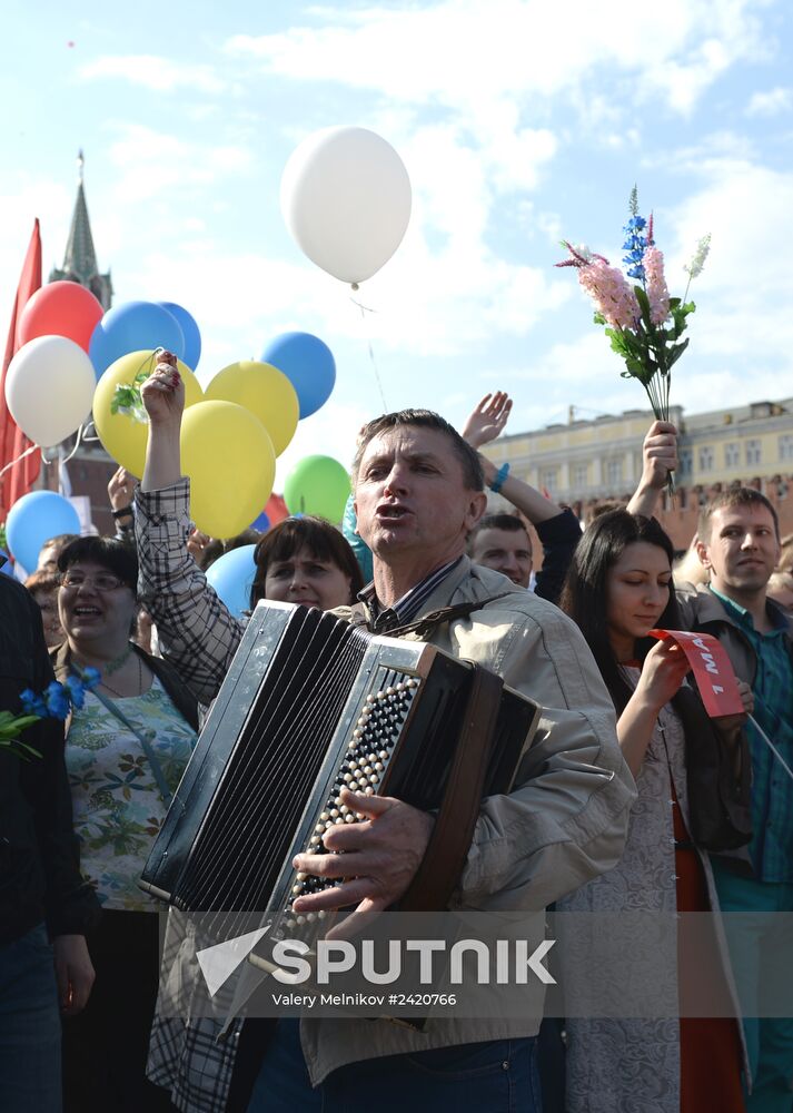 May Day trade unions' demonstration on Red Square