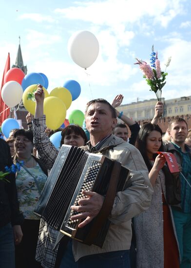 May Day trade unions' demonstration on Red Square