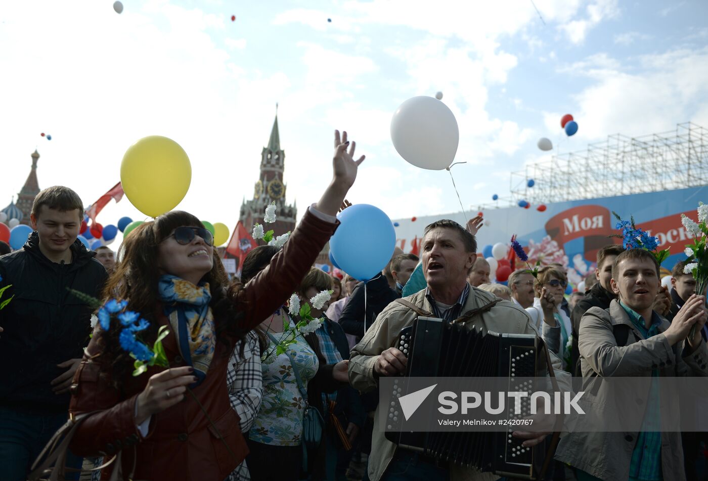 May Day trade unions' demonstration on Red Square