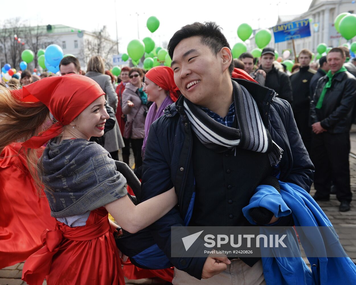 May Day processions in Russian regions