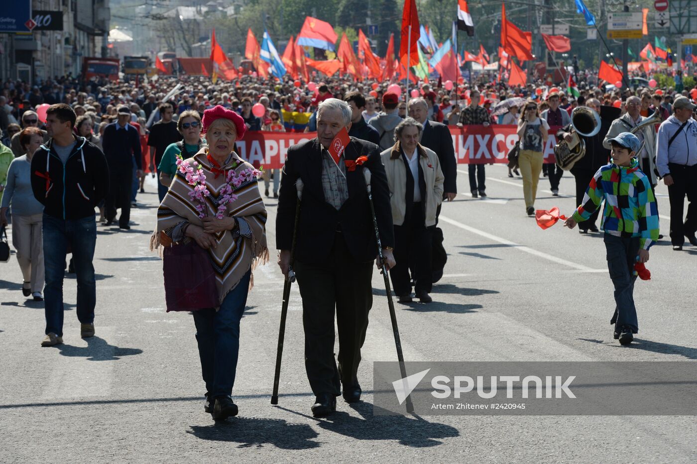 May Day procession and Communist Party's rally