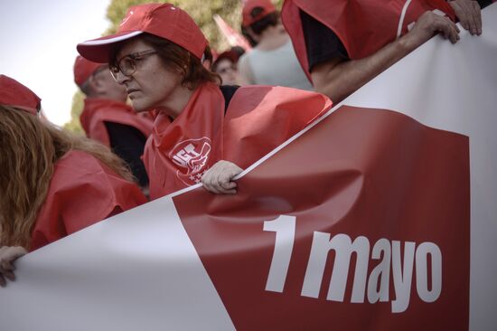 May Day demonstrations in Madrid