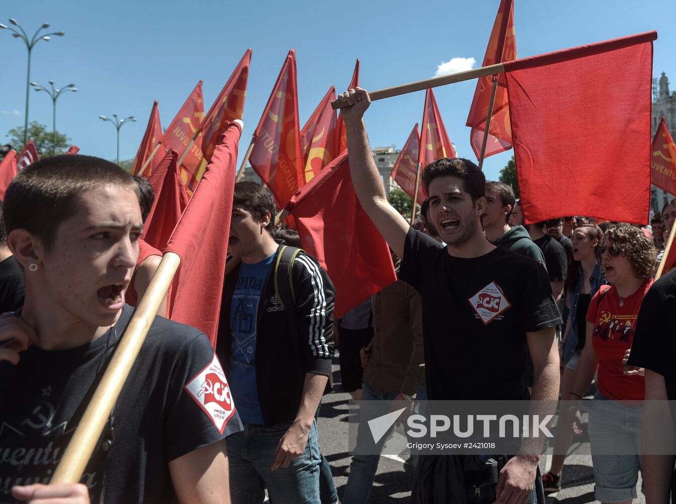 May Day demonstrations in Madrid