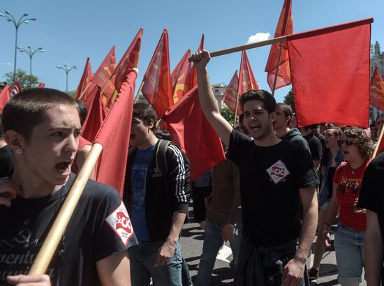 May Day demonstrations in Madrid