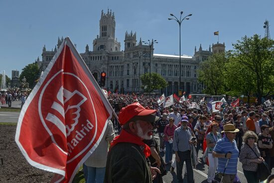 May Day demonstrations in Madrid