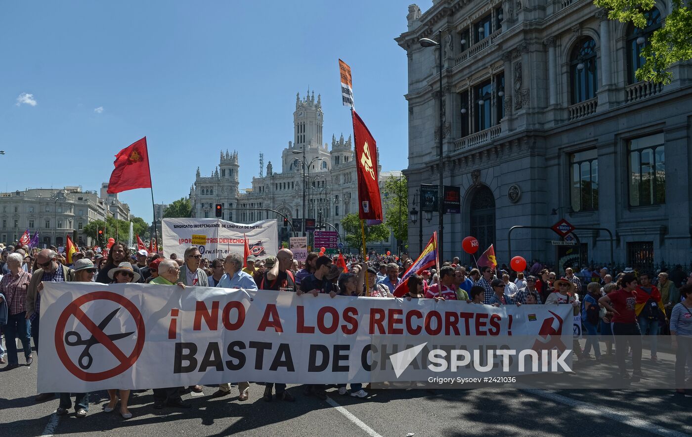 May Day demonstrations in Madrid