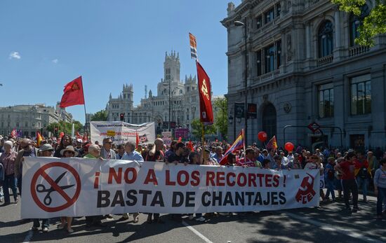 May Day demonstrations in Madrid