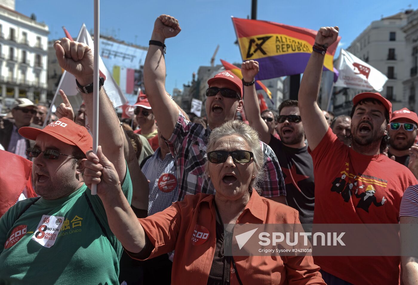May Day demonstrations in Madrid