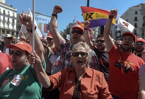 May Day demonstrations in Madrid